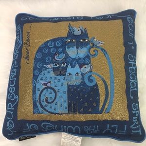 Laurel Burch Indigo Cats Collectible Cats Pillow